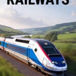 High speed train travelling through stunning scenery