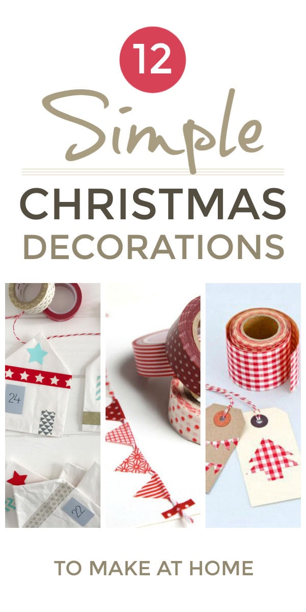 Christmas decorations - traditional DIY homemade Christmas decorations for the home to make yourself and with kids. A wide range of vintage and Scandinavian inspired Christmas decoration crafts and ideas including Christmas card trees, Christmas cards plus Advent Calendars Christmas gift wrap and Christmas gift tags. All made with wash tape #christmas #christmascrafts #christmasdecorations #christmasideas #washitape #scandinavian #christmas #adventcalendar