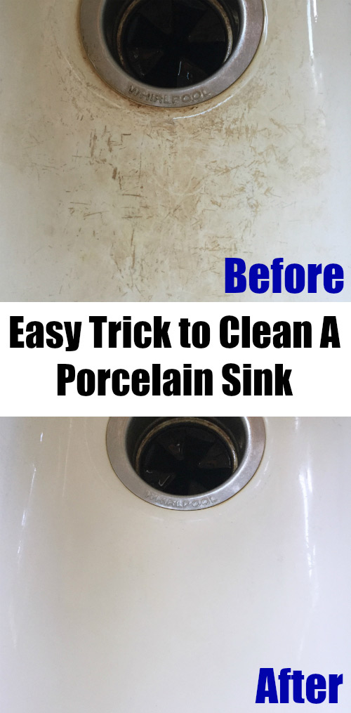 Naturally clean a porcelain sink 