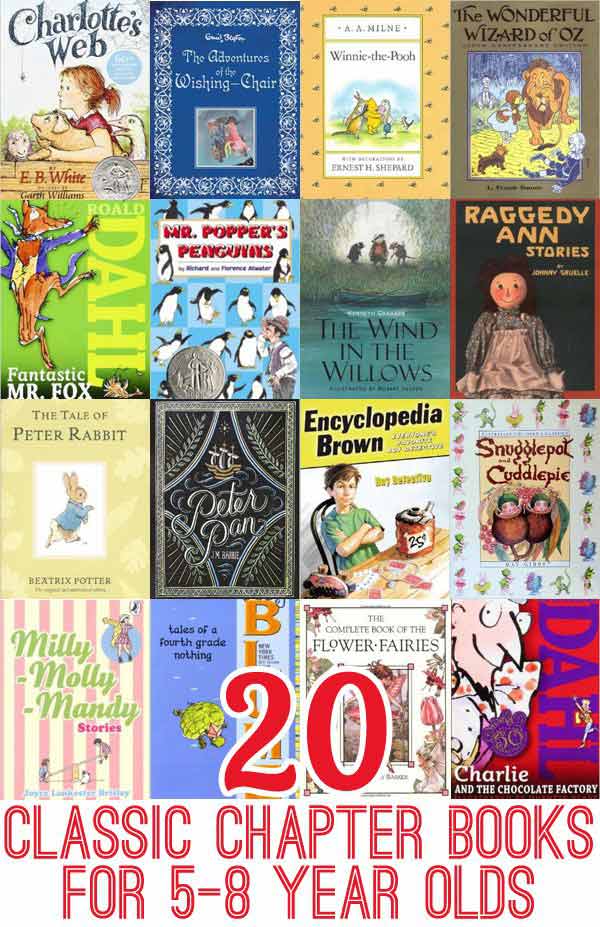 First chapter books for boys and for girls - these reading lists of classic chapter books for kids are awesome for parents and families to read aloud with preschoolers and kindergarten children but also cool for teachers and elementary and middle school students #kidsbooks #childrensbooks #booklover #bookreview #chapterbooks #learntoread #goodbooks #goodreads #bookaddict #booknerd