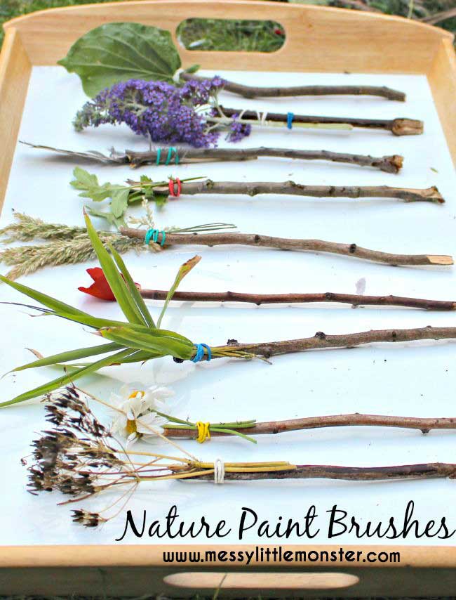 Summer hacks - nature paintbrushes