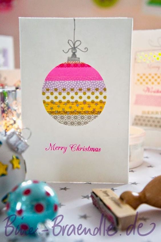 Easy Washi Tape Christmas Cards - Being Mrs C