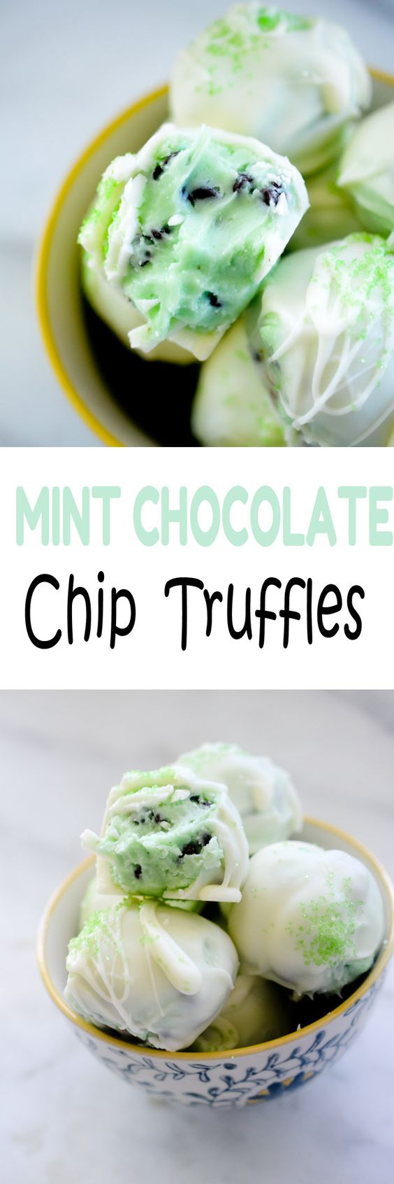 Mint chocolate chip truffles