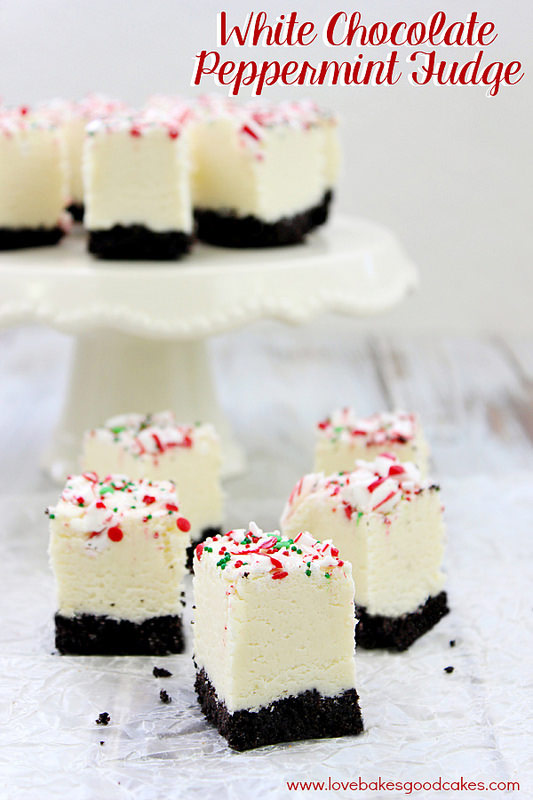 Christmas Peppermint Recipes - white chocolate mint fudge