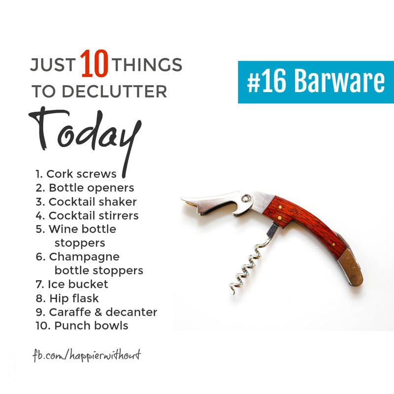 We really only do need one corkscrew! And if we've got more because some of them are a bit rubbish, then lets let go the rubbish ones ... #minimalism #declutter #organized #just10things #happierwithout