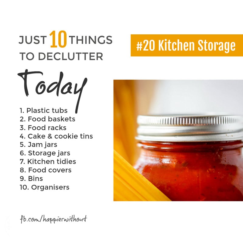 We've all collected so many clever storage solutions that we need storage for our storage! How crazy is that? If you're not using it, let it go ... #declutter #storage #organize #just10things #happierwithout