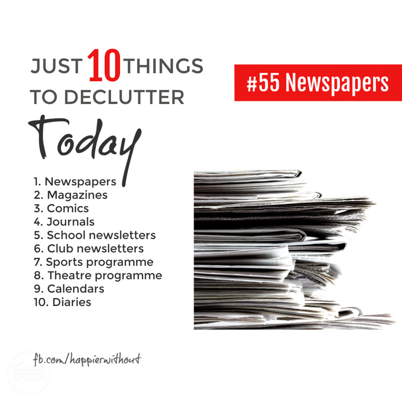 Declutter all those newspapers and magazines piled up and scattered around the house and enjoy living clutter free #declutter #clutterfree #organize