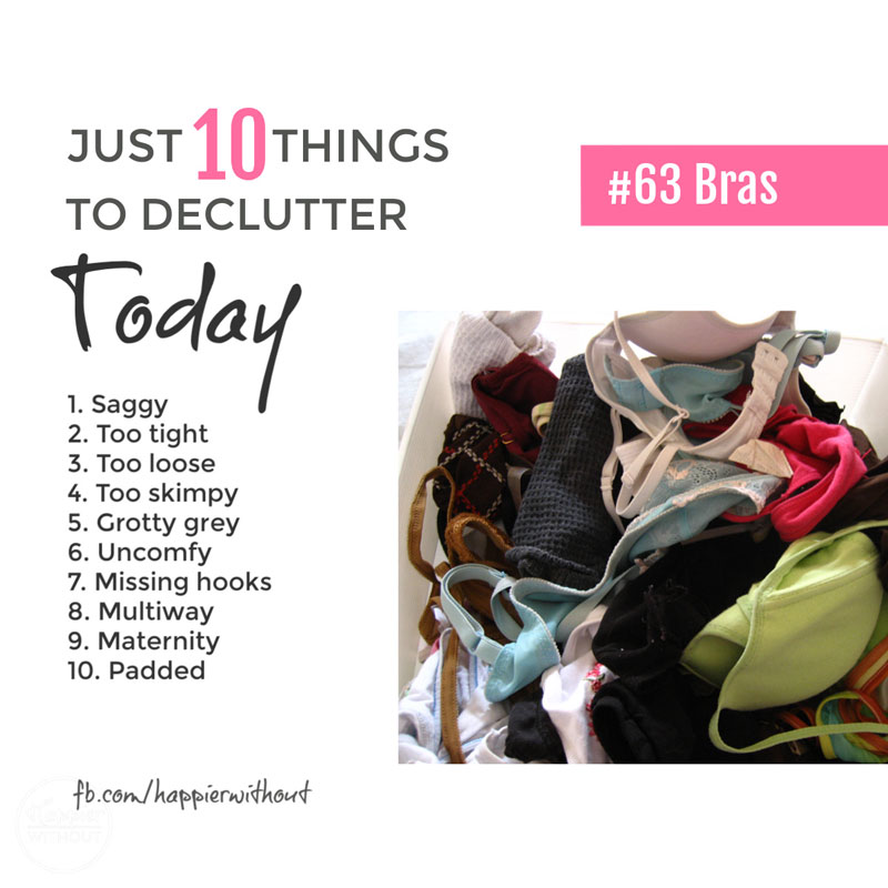 Declutter all those grotty bras cluttering up your drawers and start to enjoy a clutter free capsule wardrobe #declutter #clutterfreehome #capsulewardrobe