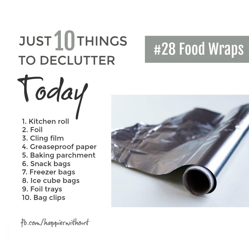 How many different products do we really need to wrap around food. Ditch all those rolls and rolls of stuff you're cluttering your kitchen with and keep it simple ... #declutter #storage #organize