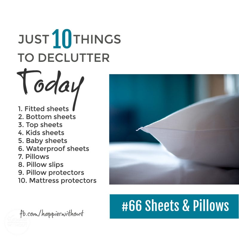 Declutter the bedroom sheets and pillows you truly don't need and enjoy a simple clutter free bedroom #declutter #clutterfree #simplify