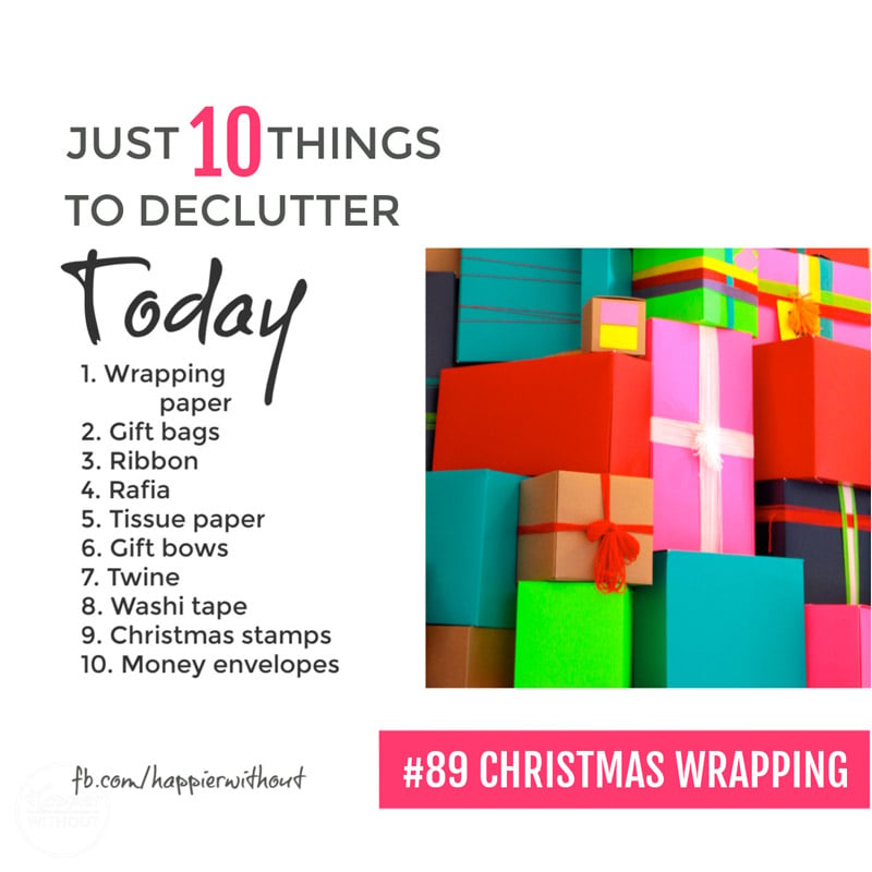 Quickly declutter all the tatty old Christmas gift wrap you're never going to use ...