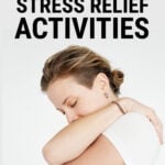 Stressed woman hugging herself