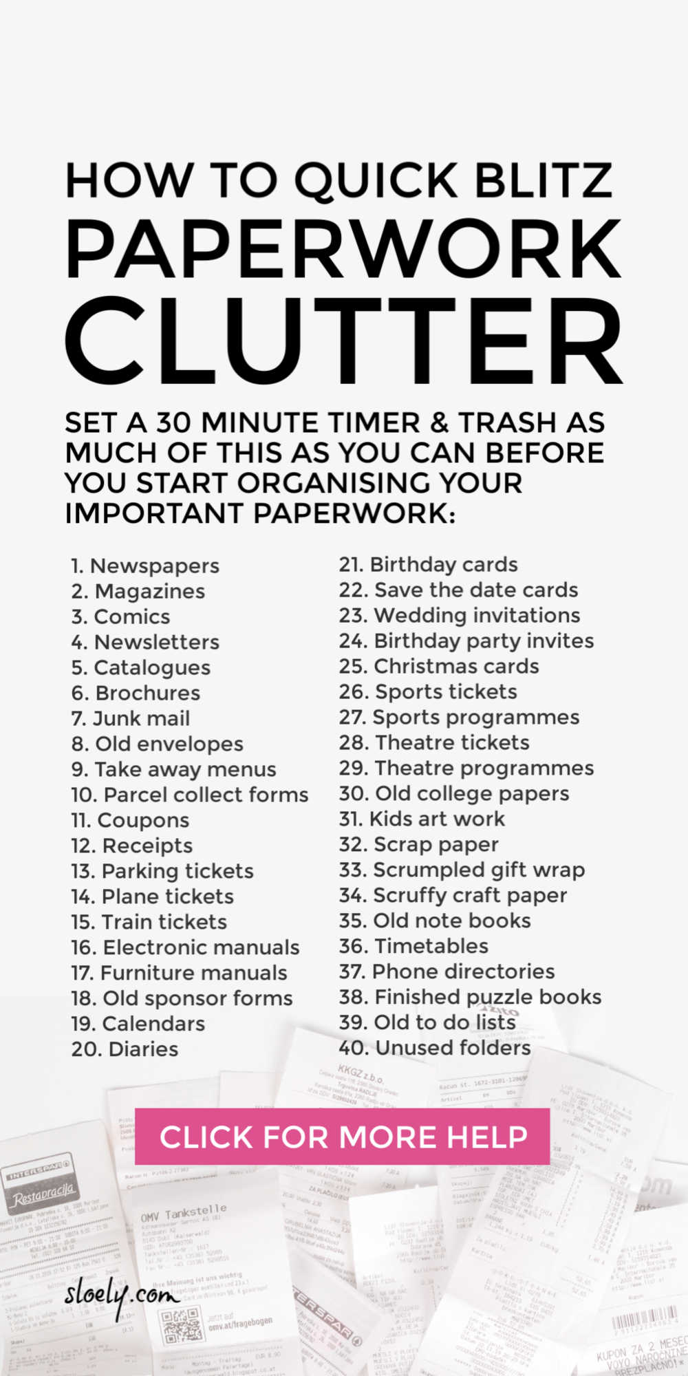 Paperwork Declutter Challenge & Checklist