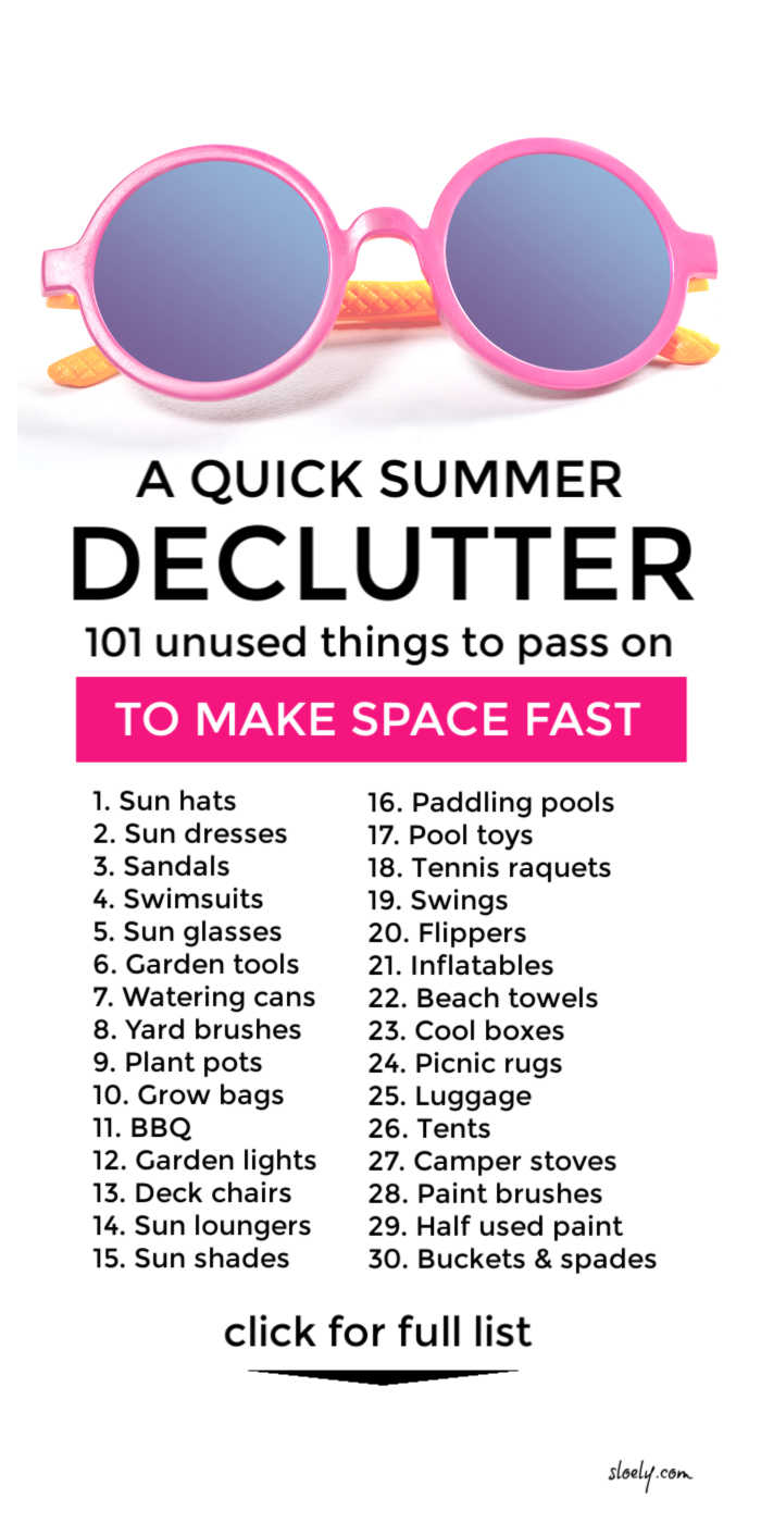 Summer Declutter Challenge List