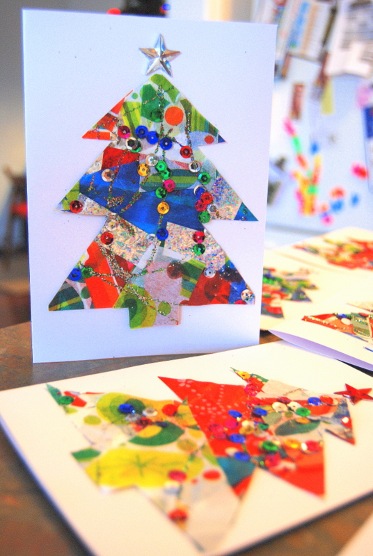 Collage Christmas Card Crafts For Kids