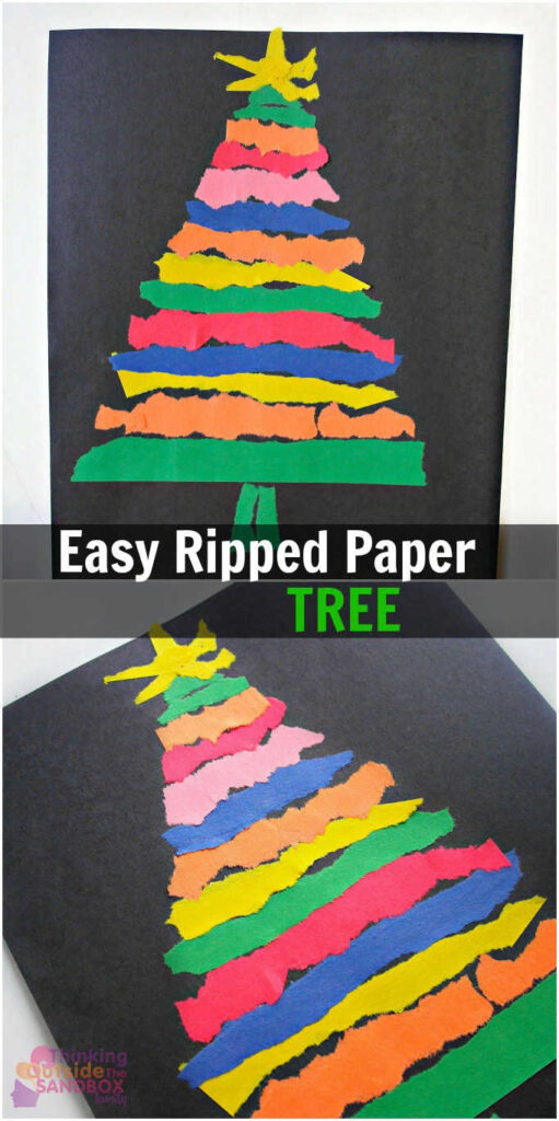 Christmas Cards Kids Can Make - Collage Trees