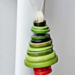 Homemade Christmas Ornaments - Button Trees