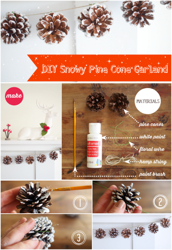 Simple Pine Cone Ornament Garland