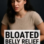 Woman holding her stomach