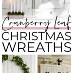 Simple DIY Christmas Wreath With Cranberry Leaves