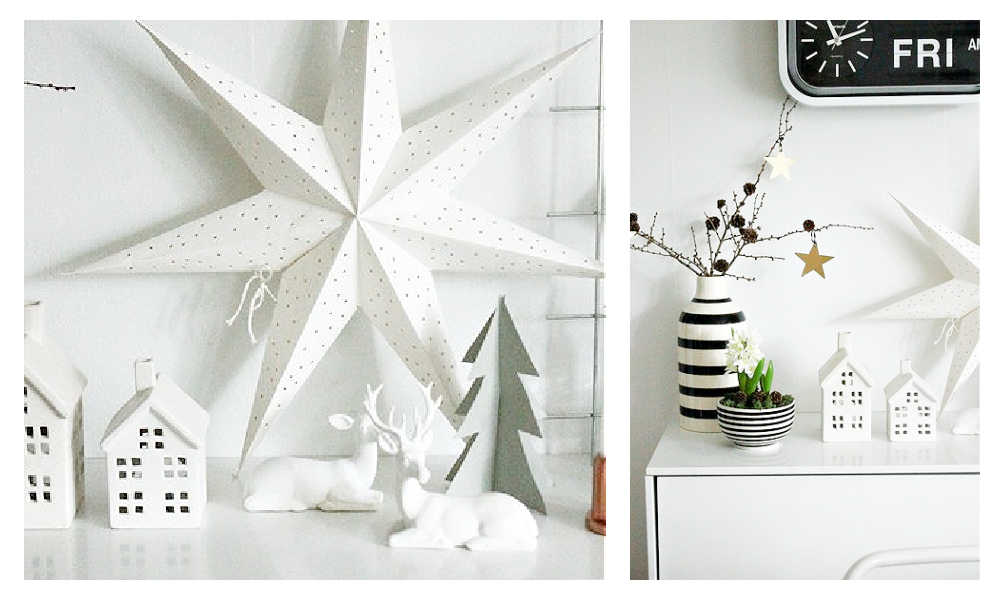 Minimalist Christmas Star & Village Decorations