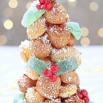 Christmas Dessert - Croquembouche With Holly Berries