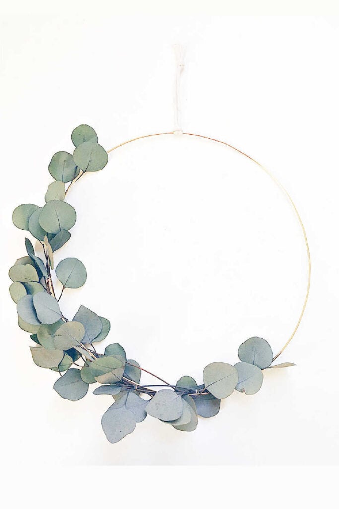 Minimalist Eucalyptus Christmas Wreath