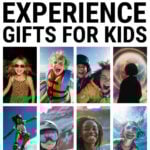 Collage of experience gifts for kids
