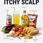 Infographic on trigger food for itchy scalp conditions