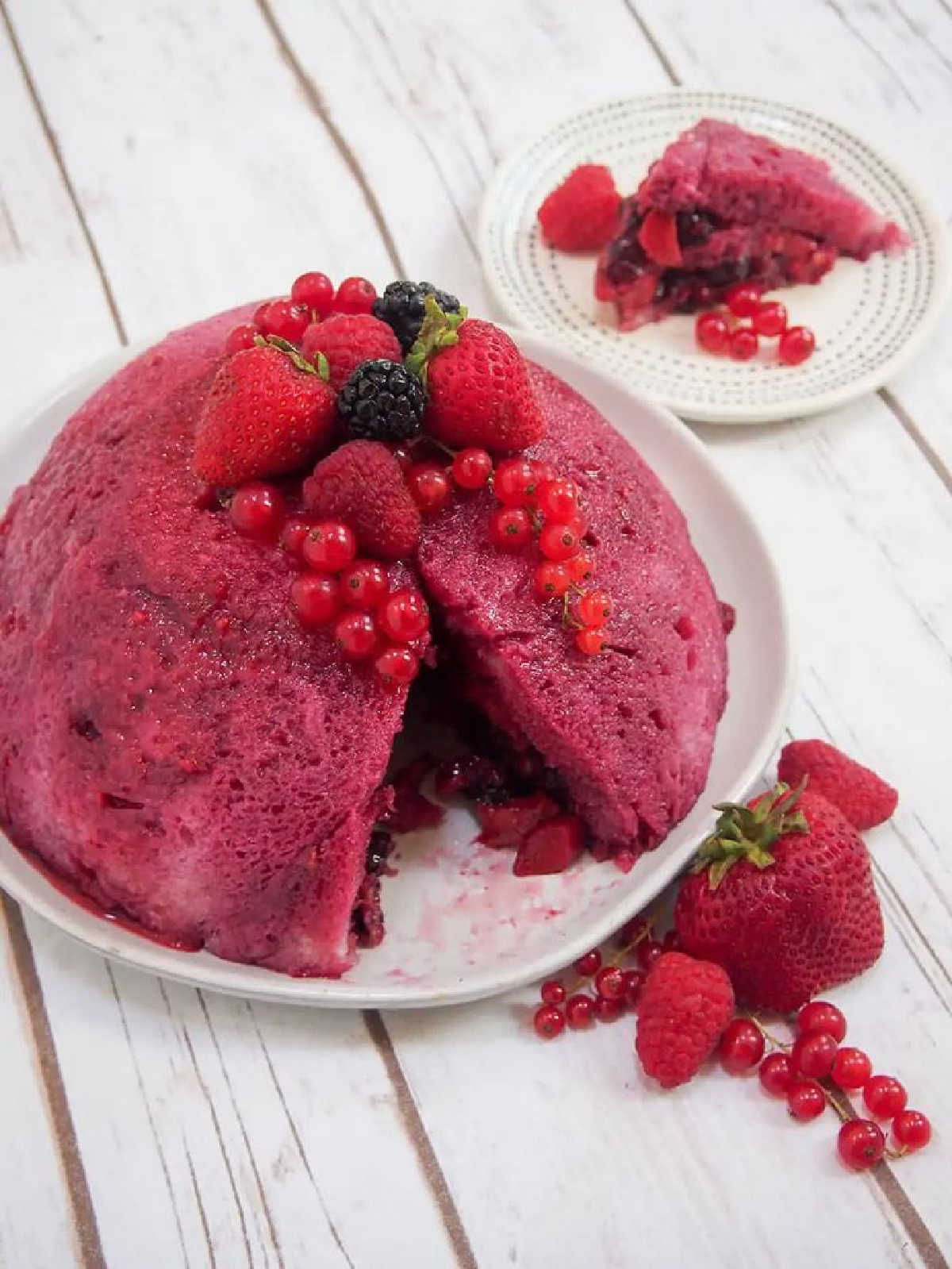 Blackberry summer pudding.