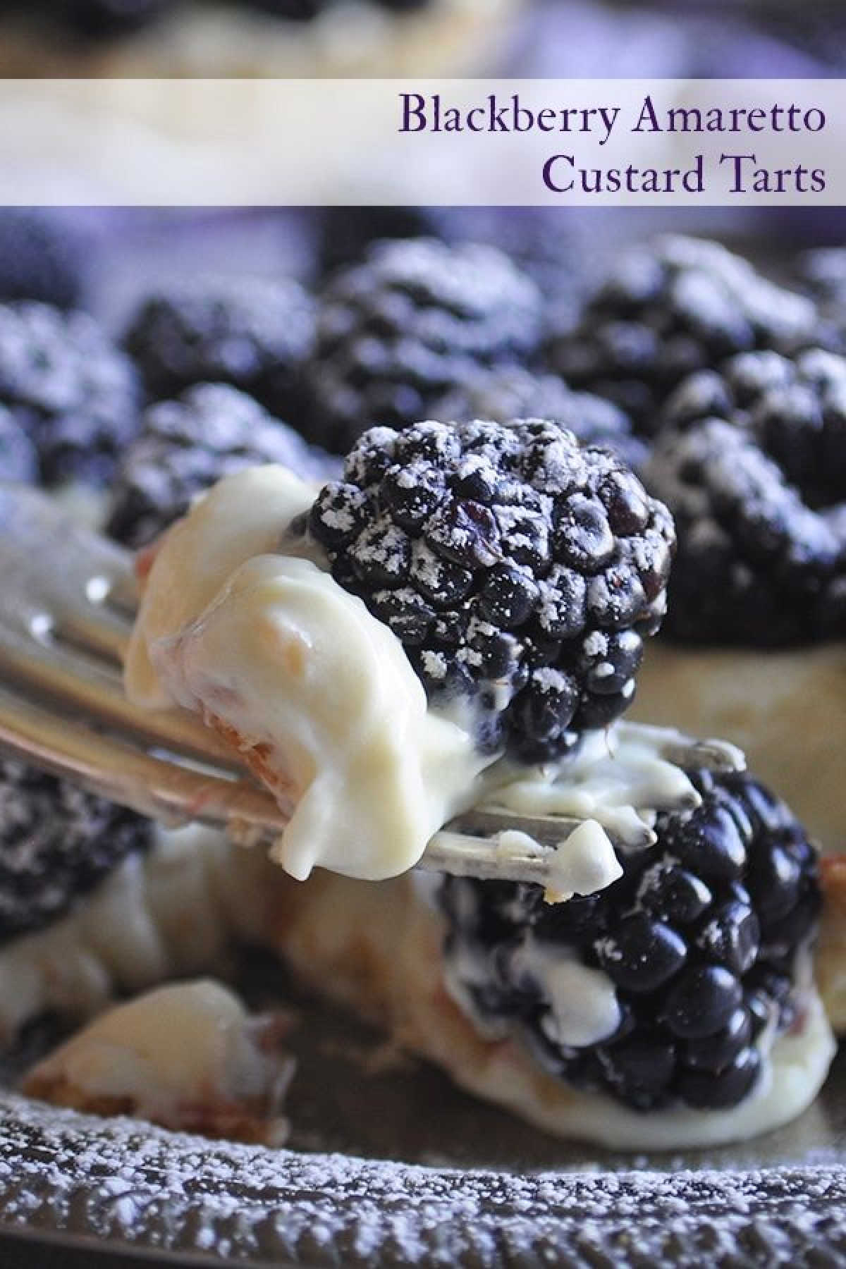 Blackberry Amoretto Custard Tarts