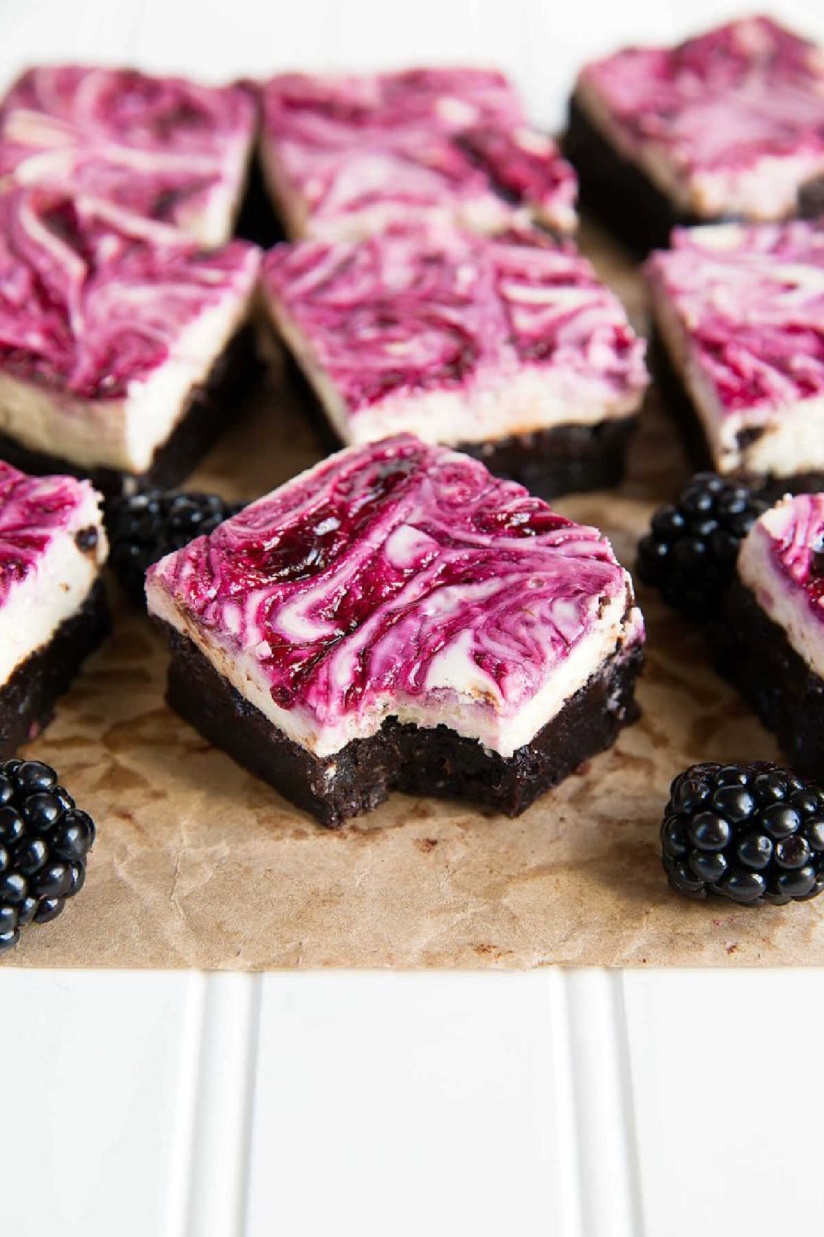 Blackberry Cheesecake Brownie Bars