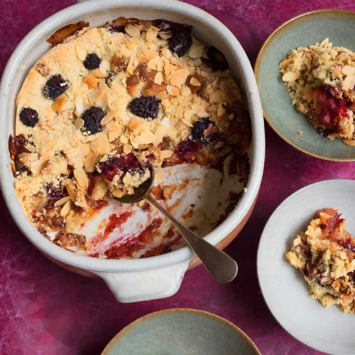 Blackberry & Apple Marzipan Crumble