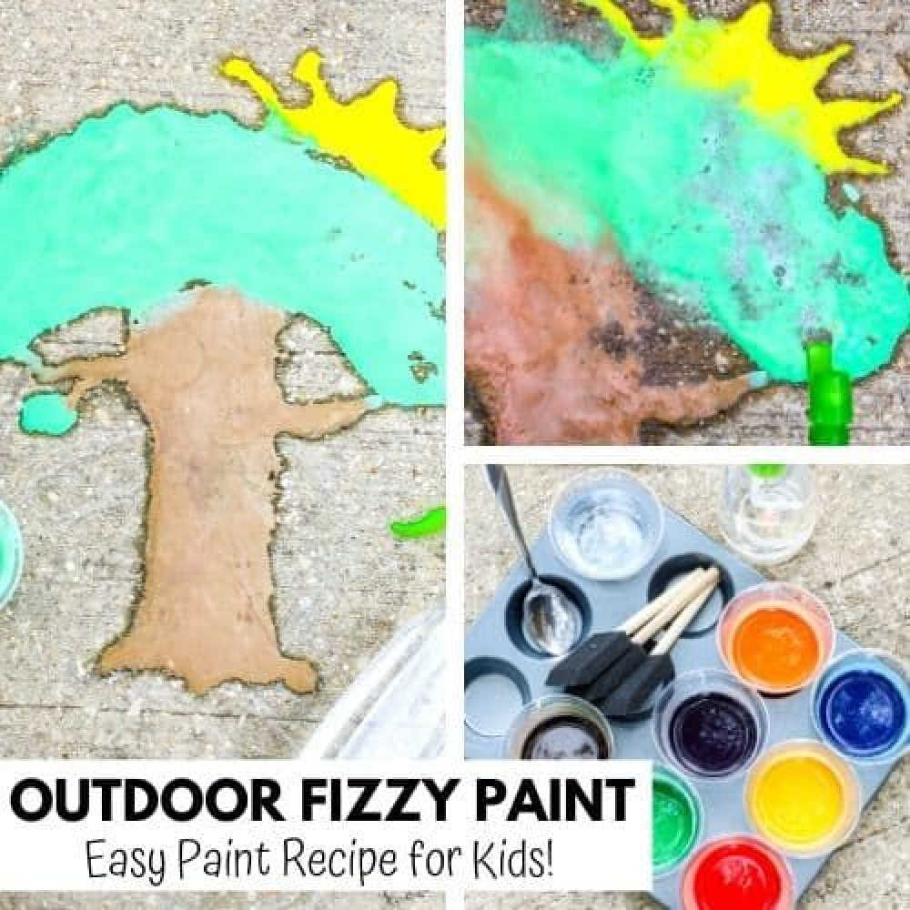 Fizzy sidewalk painting