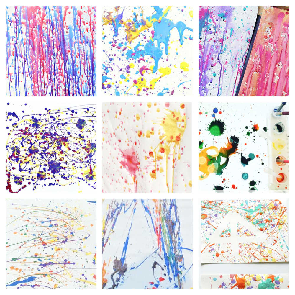 Outdoor Painting Ideas For Kids - Splatter & Spray Painting