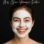 Young woman wearing skin care mask