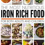 Collage of iron rich food