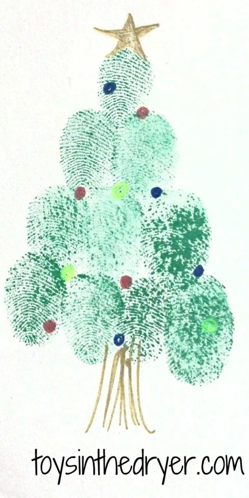 Christmas Cards For Kids To Make - Fingerprint Christmas Trees
