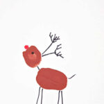 Christmas Cards For Kids To Make - Fingerprint Rudolf