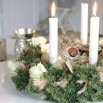 Christmas Table Centrepiece With Old Wreath