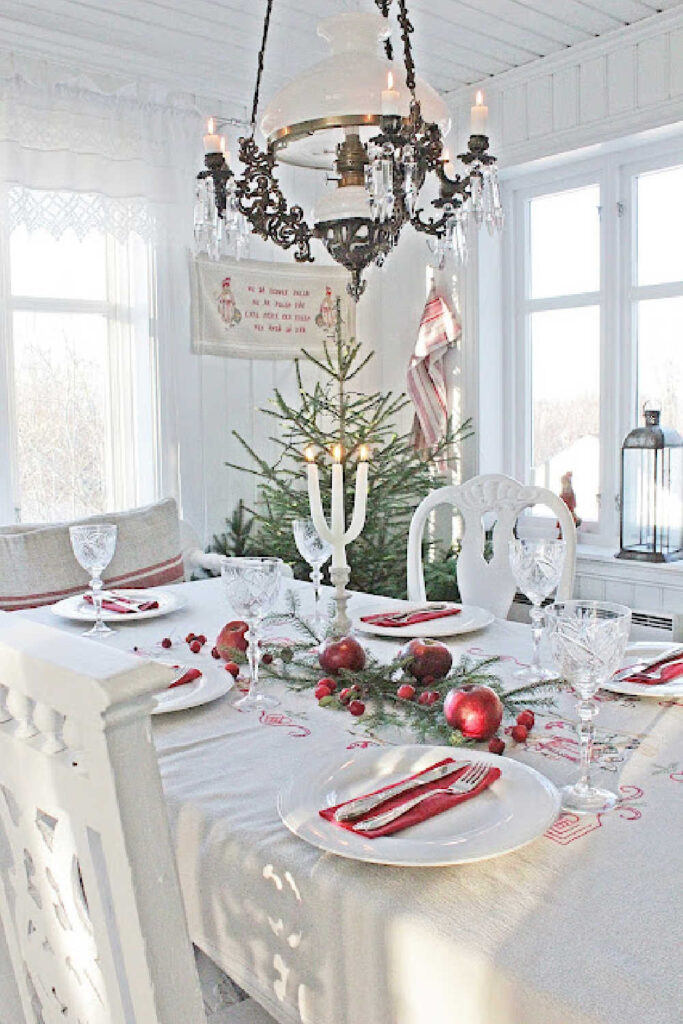 Scandinavian Style Christmas Table Setting