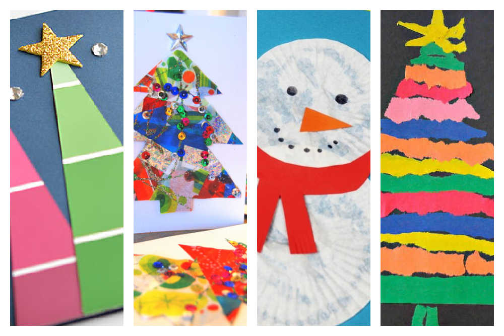 Collage Christmas Cards Kids Can Make