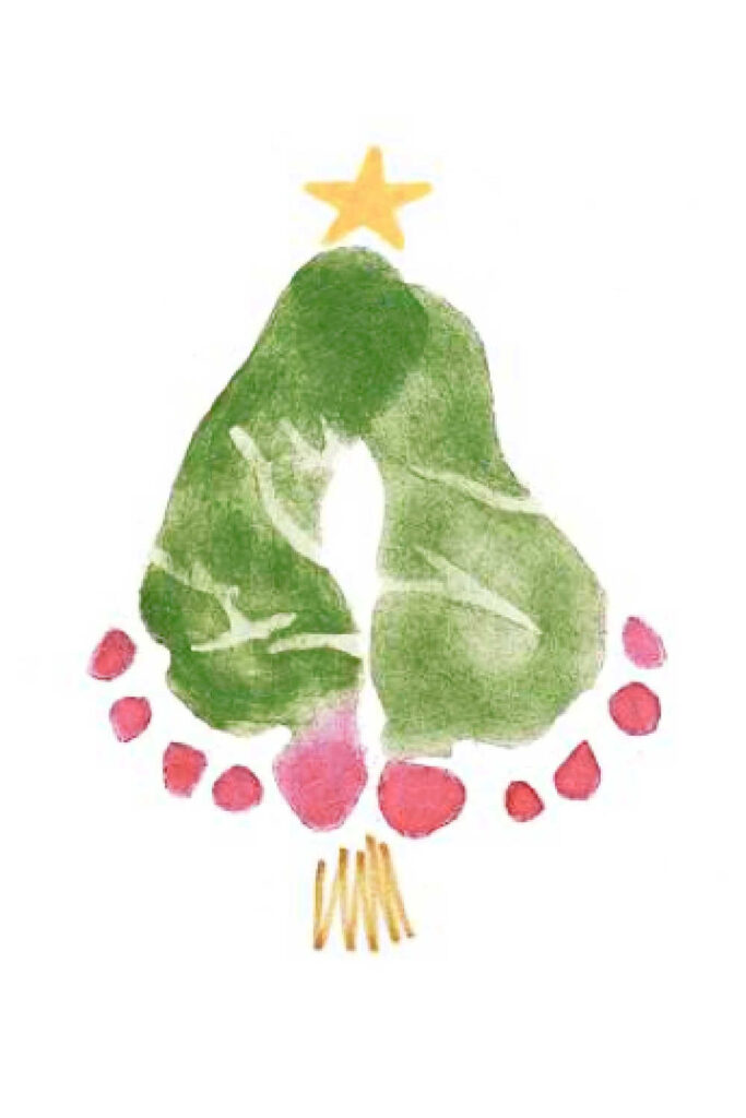 Footprint Christmas Card For Kids To Make