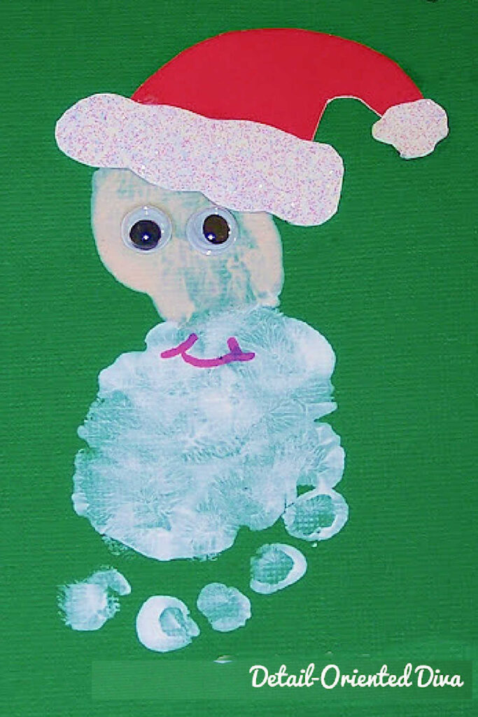 Footprint Christmas Card For Kids To Make - Santa