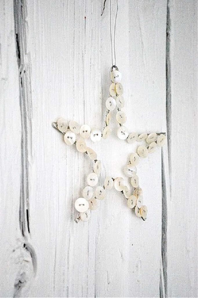 Homemade Christmas Ornament - Upcycled Button Star