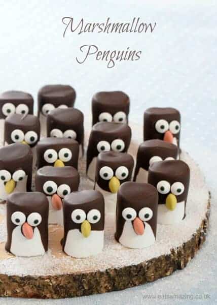 Easy Christmas Marshmallow Penguins