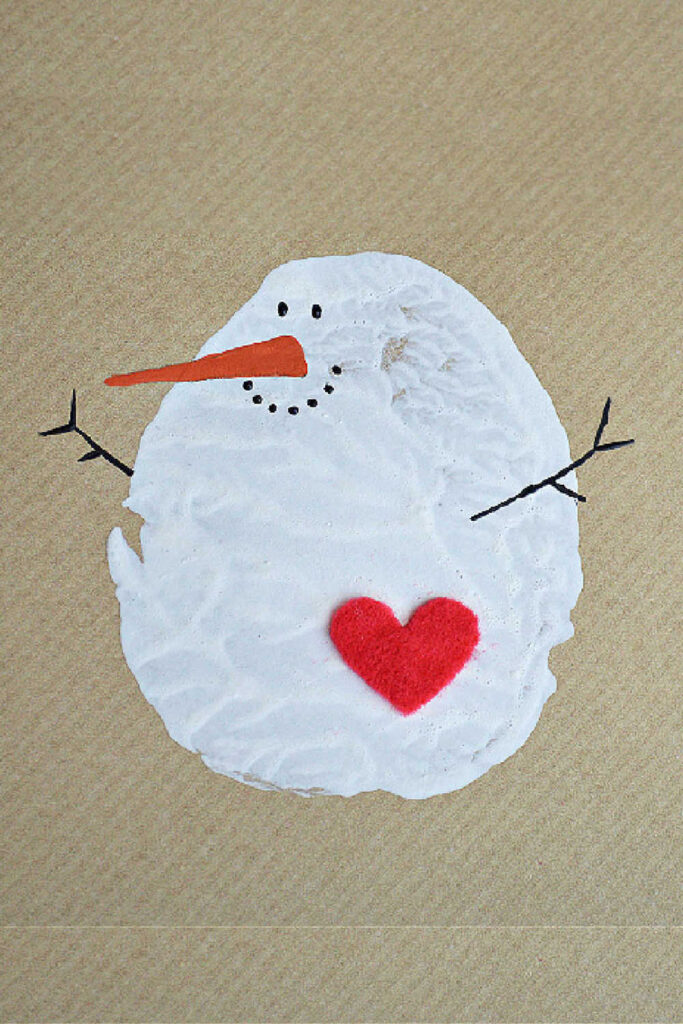 Potato Print Christmas Cards Kids Can Make - Snowmen