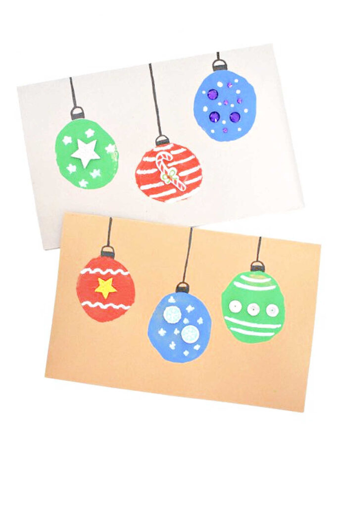 Potato Stamp Christmas Cards For Kids To Make