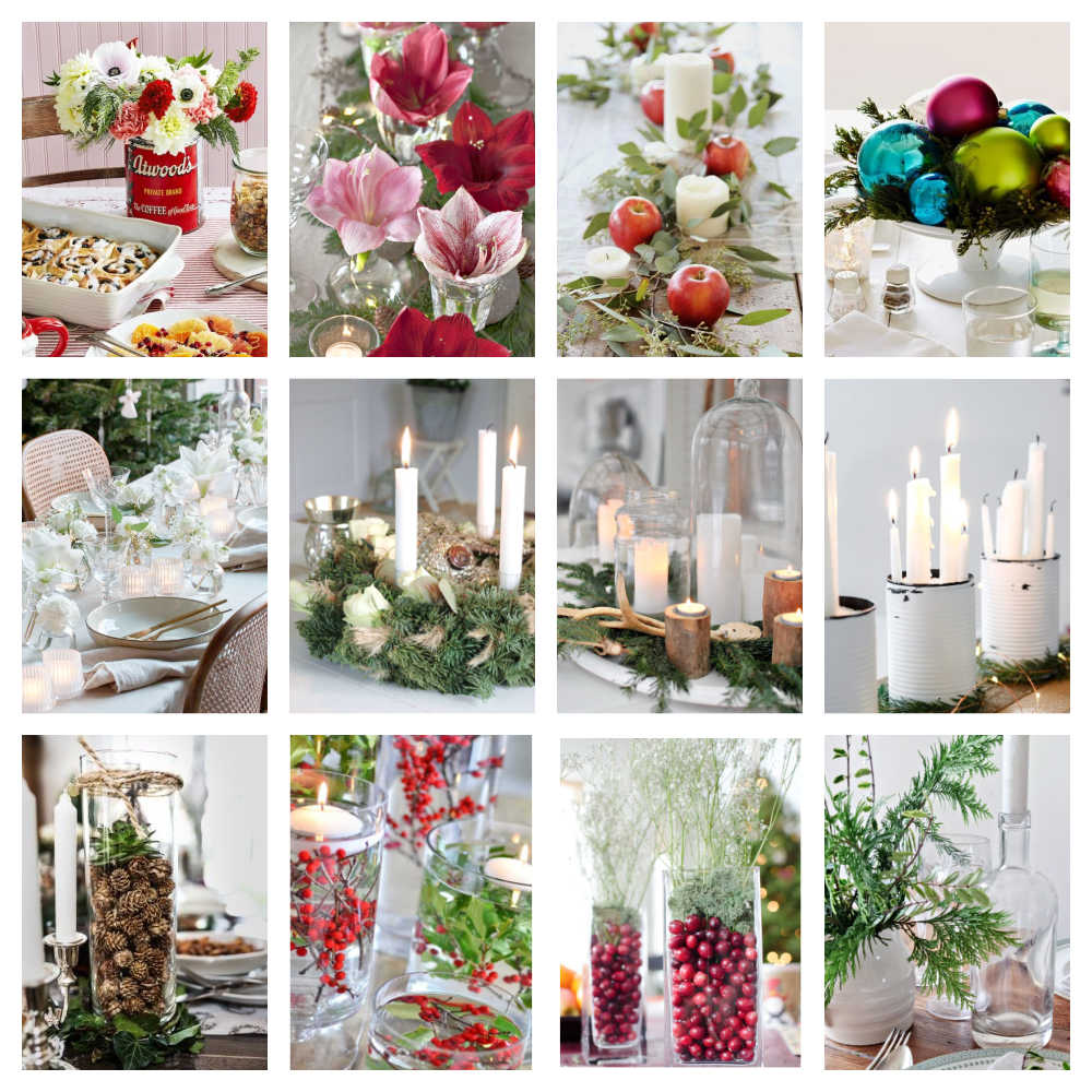 Quick Christmas Table Centrepieces
