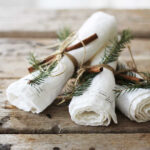 Rustic Christmas Table Place Settings